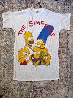 90s Simpsons Beach Coverup Sleep Shirt ''One Size'' Single Stitch Vintage