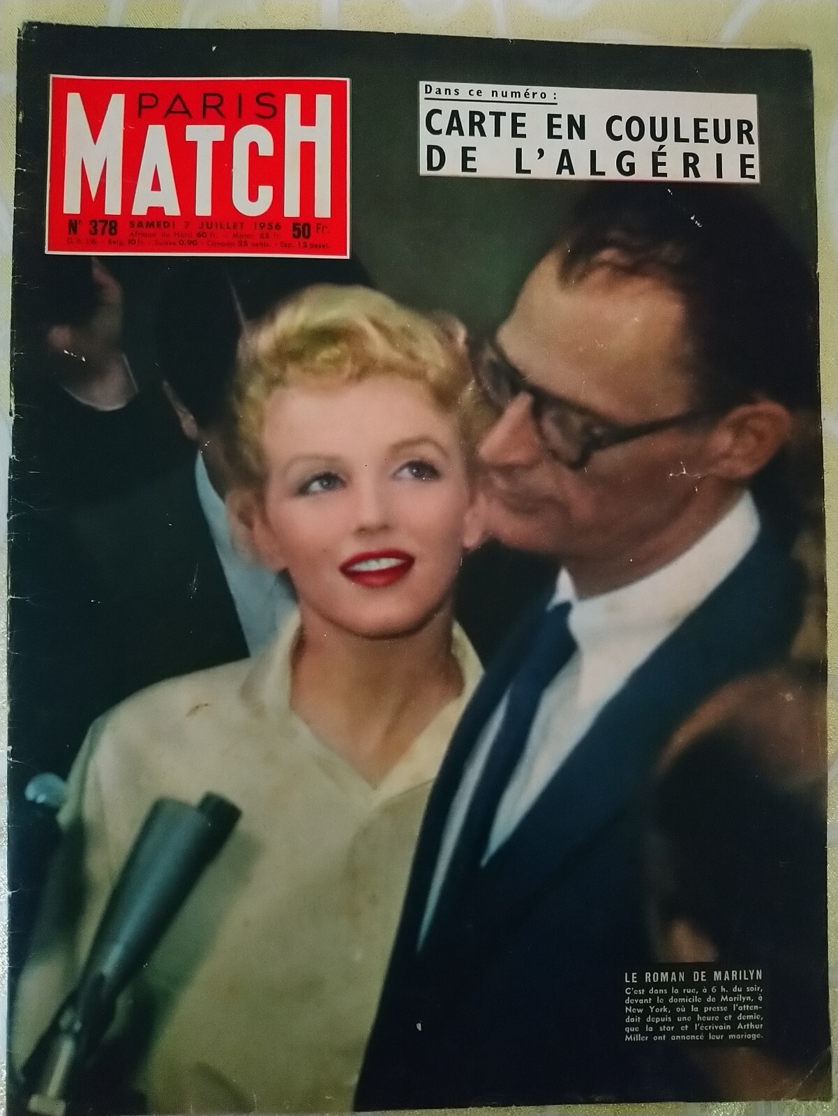 Paris Match – KISS Paris Match n° 378 du 7 juillet 1956 - Marilyn Monroe et Arthur