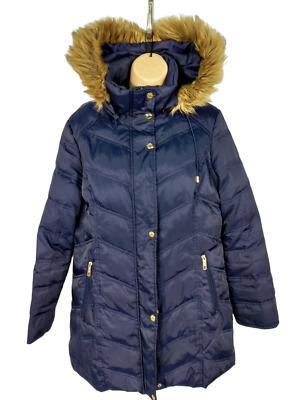 Kenneth cole hooded puffer top coat