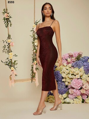  Vestido Fiesta Noche Boda de espalda con abertura talla XS stock tienda 