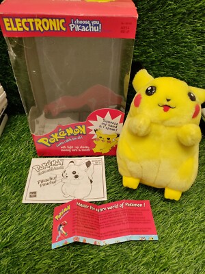 Pikachu Pokemon Plush Electronic Animated I Choose You Stuffed Doll W/ Box Works