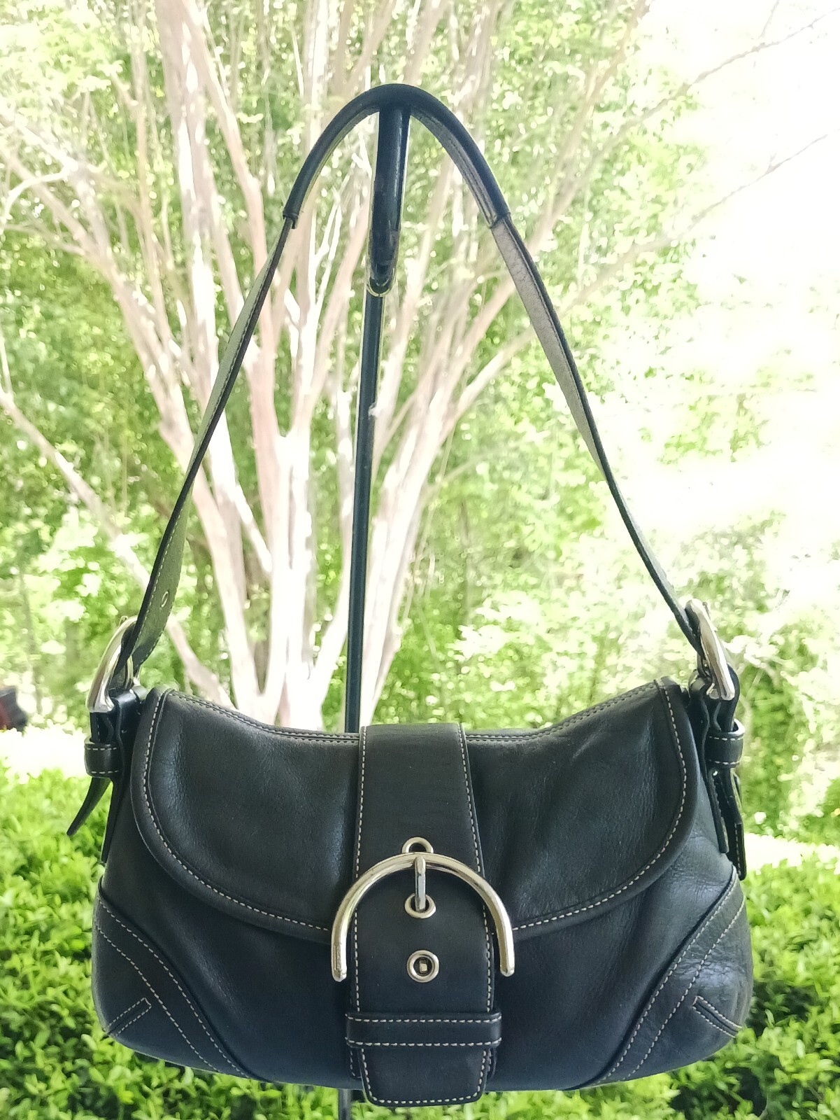 バッグ OLD COACH Y2K sholder bag Vintage Coach Y2K Shoulder Bag Black Leather Zipper Lock