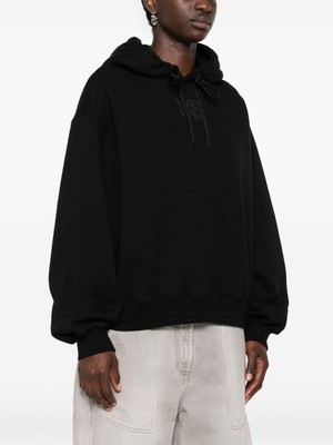 Pre-owned Alexander Wang T By  - Women Essential Terry With Puff Paint Logo Hoodie In 001 Black