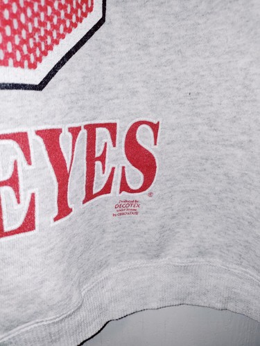VINTAGE Ohio State Buckeyes Big All Over Spellout Sweatshirt L Decotex USA Made