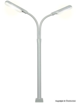 VIESSMANN 60951 1/87 HO LAMPADAIRE FOUET DOUBLE LED AVEC SOCLE CABLE REVERBERE