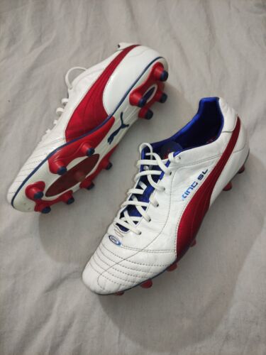 Puma King SL 1 Finale FG White/Red/Blue US 10 leather soccer Puma King SL 1 Finale FG White/Red/Blue US 10 leather soccer