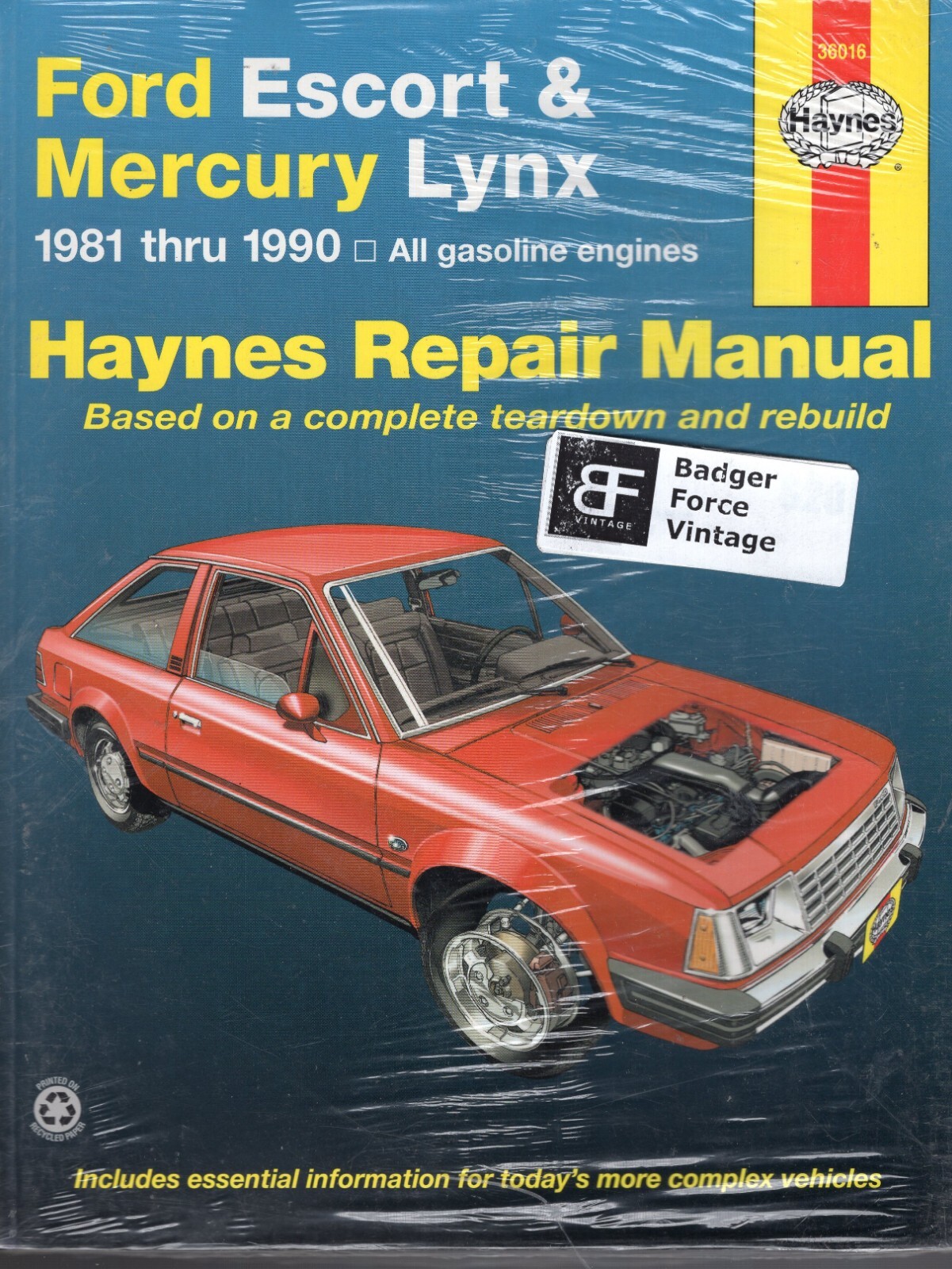 1981-1990 Ford Escort and Mercury Lynx Haynes Repair Manual #36016 NEW MN943