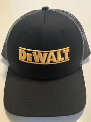DeWalt Snapback Truckers Cap Half Mesh Black New
