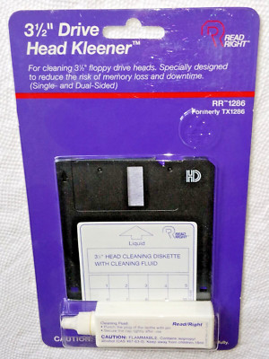 Head Cleaner 3 1/2'' Floppy Drive Read Right RR1286 Kleener Vintage PC Computer