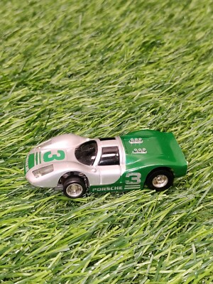 Vintage 1980 Tyco Porsche Silver/Green 908 #3 Slot Car Runs - Doesn't Light Up