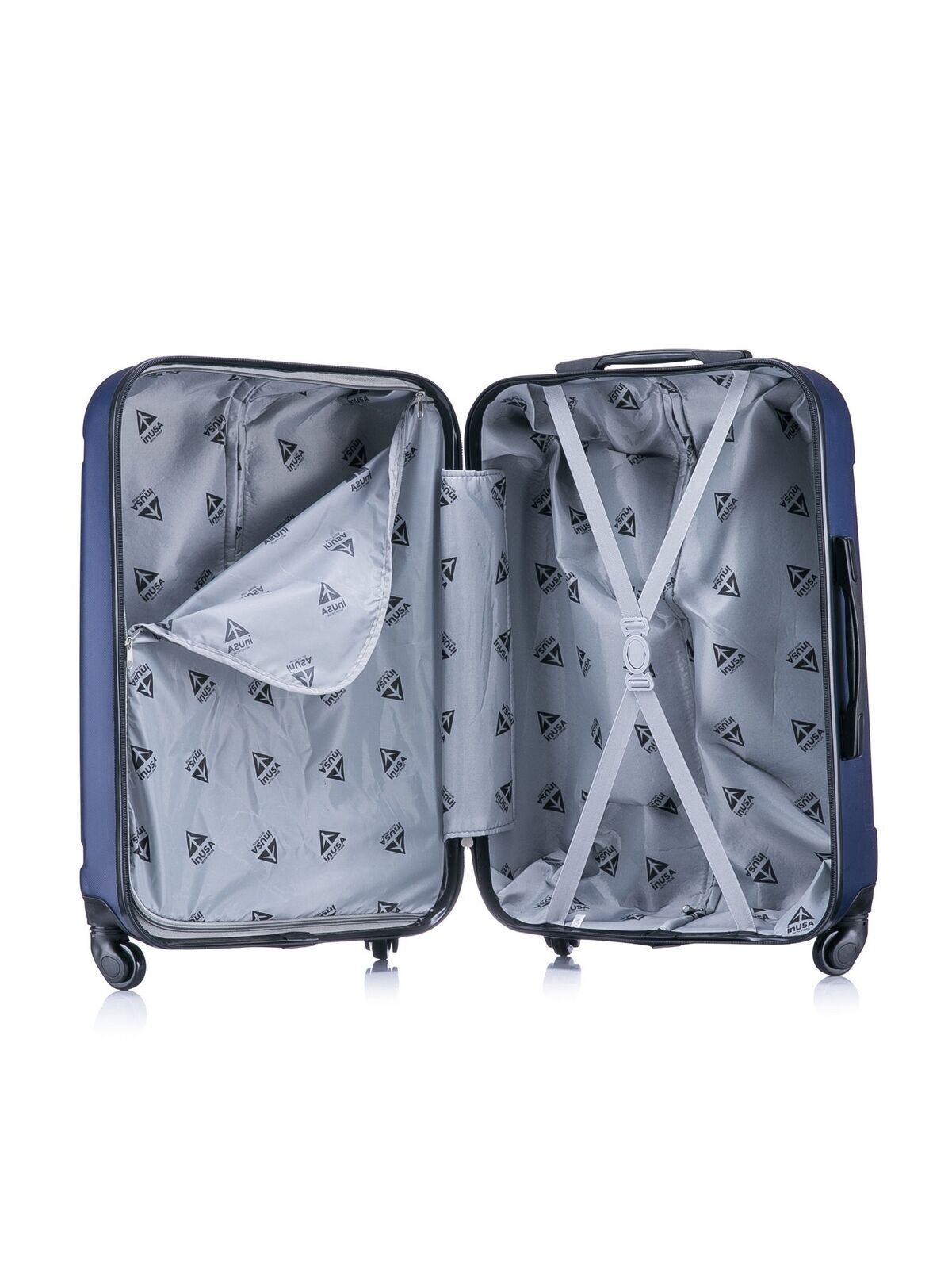 Blue Suitcases Carry On Hardside Spinner Wheels Luggage 24 inch Lightweight USA