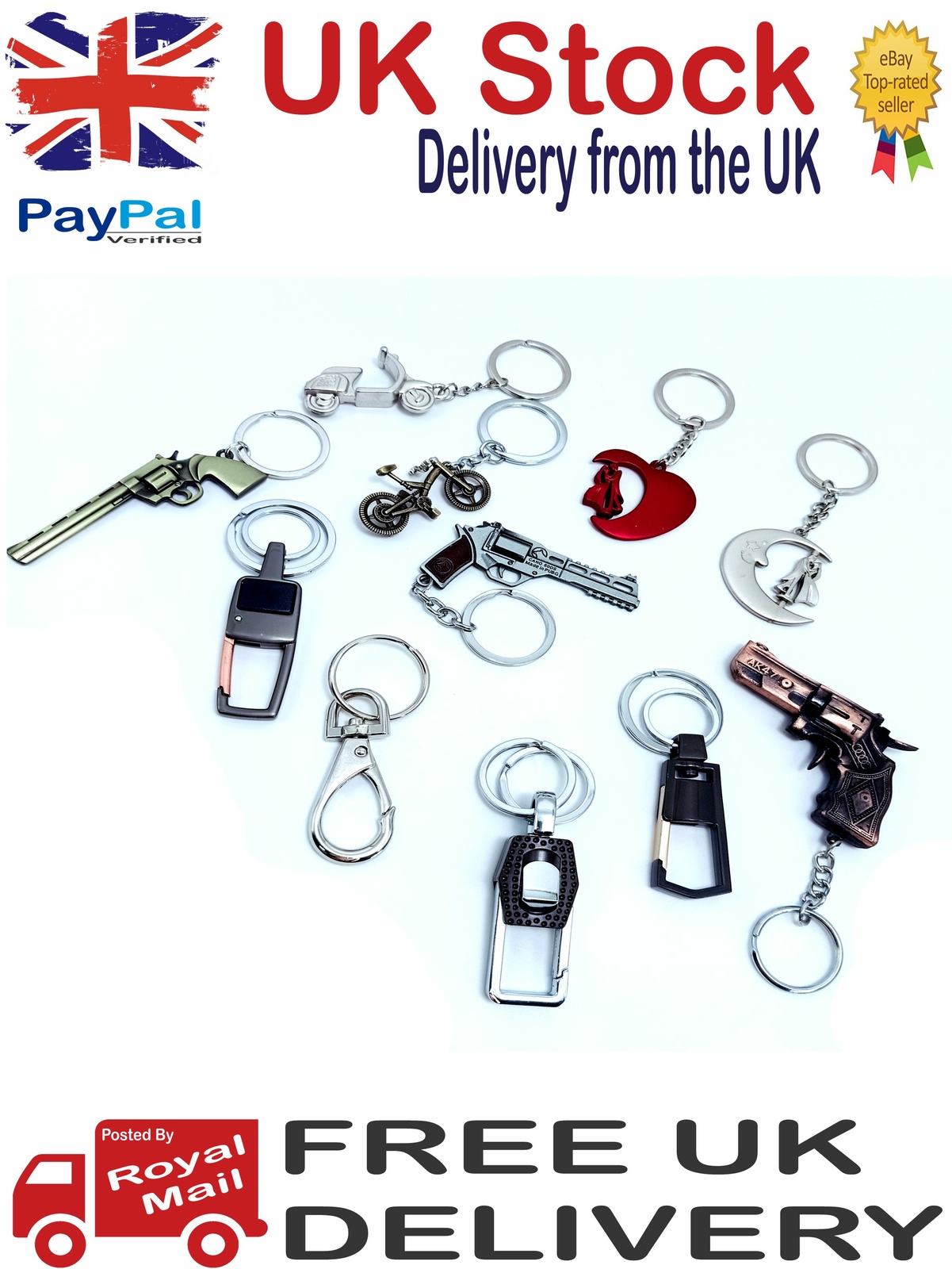 Vintage Metal Double Key Ring Hook Detachable Car Keychain Key Holder