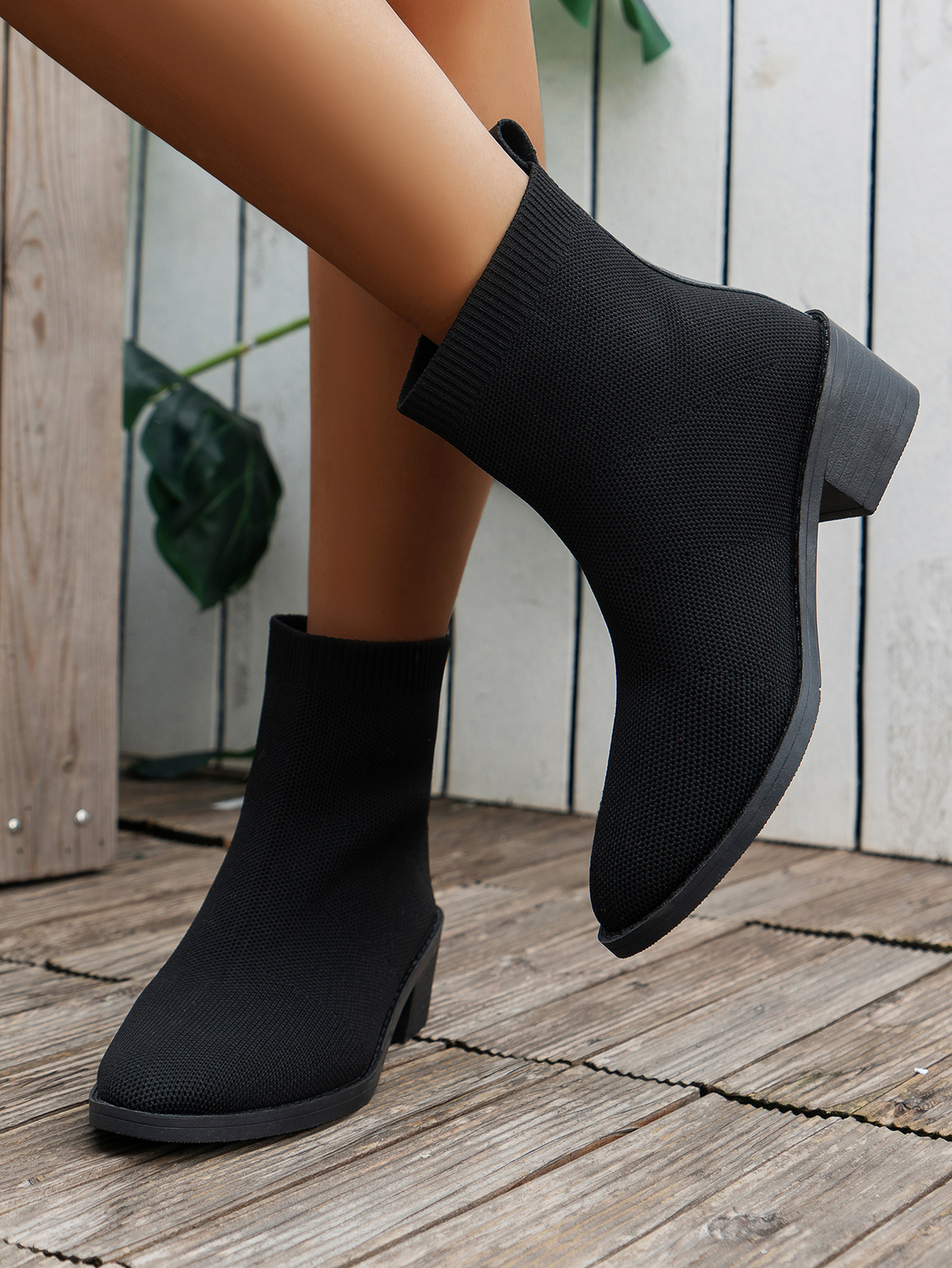 未使用✨️イエロ BLACK CHUNKY HEEL SHORT BOOTS S イエロ TOKYO BLACK CHUNKY HEEL SHORT BOOTS