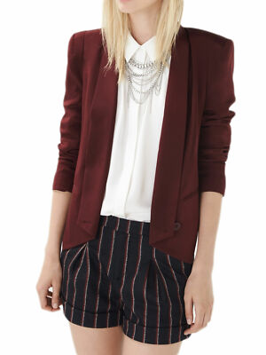 Pre-owned Rebecca Minkoff Women's Oxblood Becky Jacket