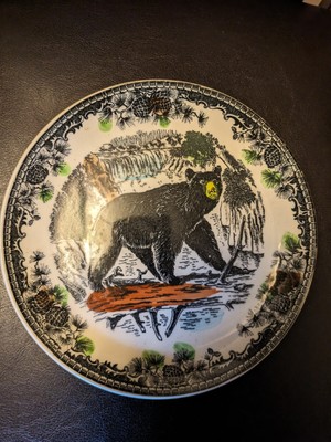 Rustic Cabin Lodge Decorative Black Bear Plate