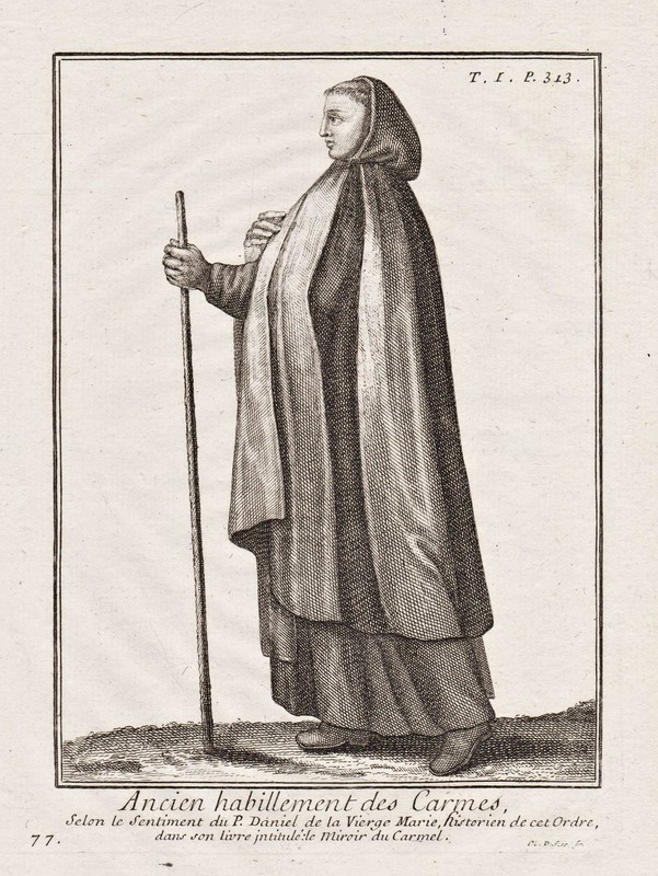 Unbeschuhte Karmeliten Discalced Carmelites Ordre Order Costume Engraving 1790