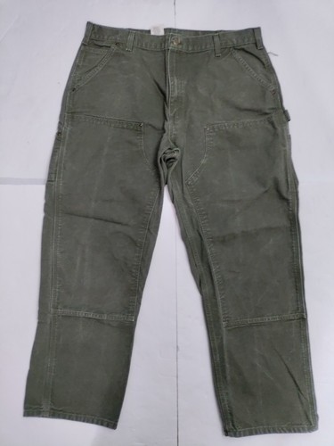 Carhartt R37BRN Duck Zip-To-Thigh Unlined Brown Bib Overalls