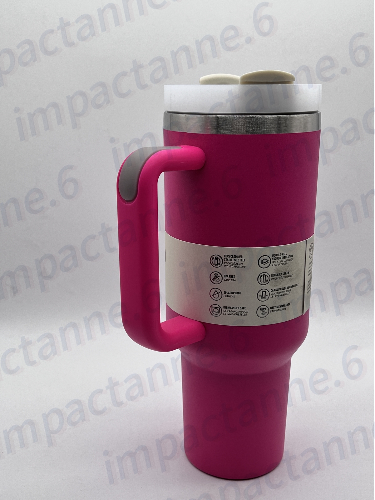 Rose HOT Pink Stanley 40 oz Stainless Steel H2.0 Flowstate Quencher Tumbler
