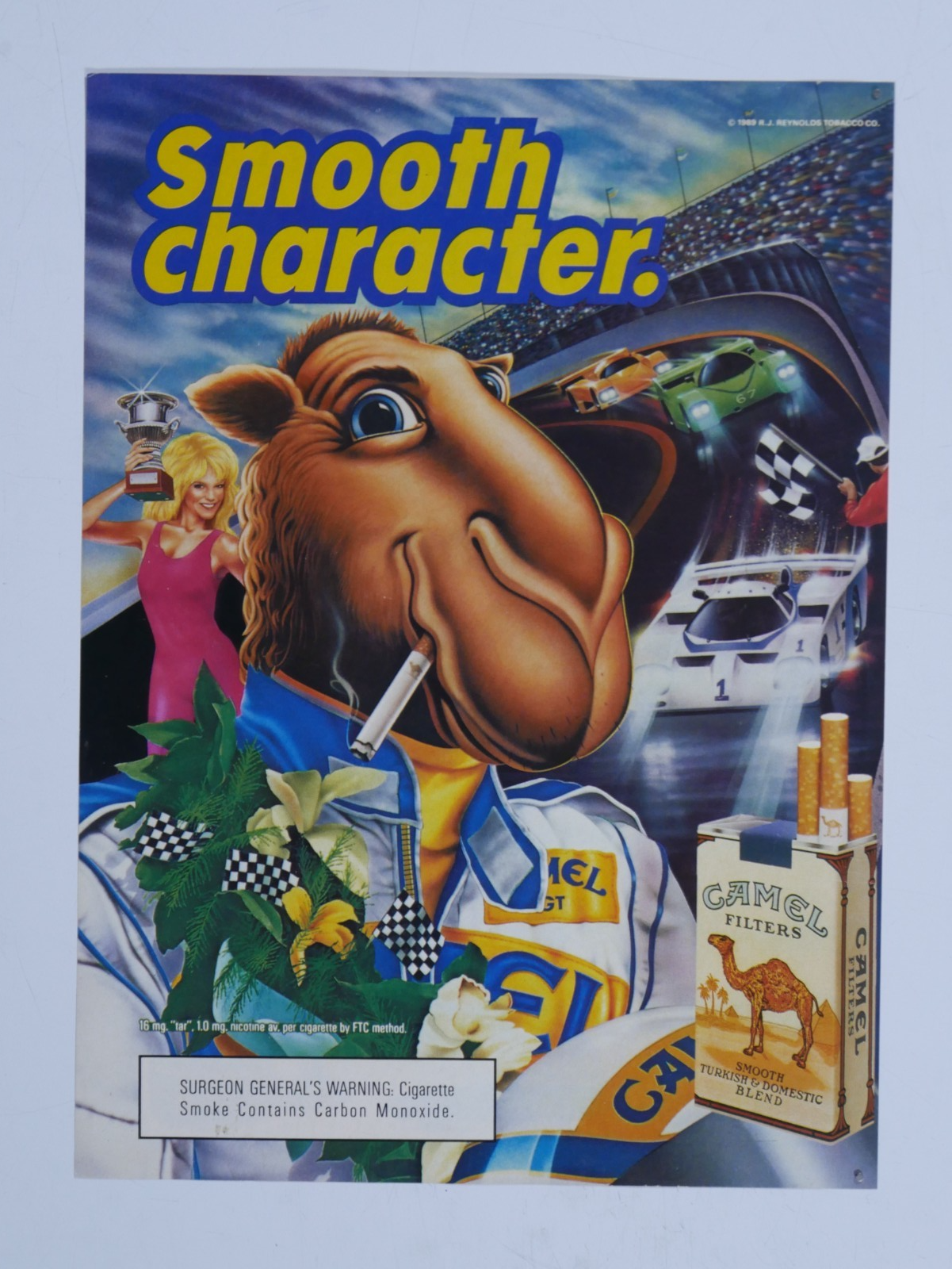 1989 Joe Camel Smooth Character Filters Racing Vintage Original