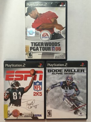 PS2 Game Bundle ESPN NFL 2K5, Tiger Woods PGA Tour 06, Bode Miller Alpine Skiing
