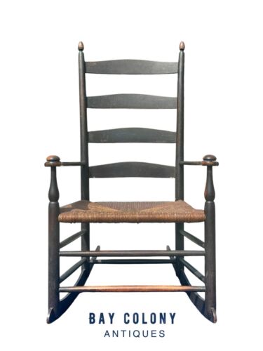 ANTIQUE SHAKER MT. LEBANON, NY #5 SLAT BACK ROCKING CHAIR ANTIQUE SHAKER MT. LEBANON, NY #5 SLAT BACK ROCKING CHAIR