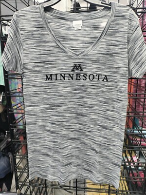 Women's T Shirt, Black & White, Minnesota, Brand J. America Vanity, Size Medium