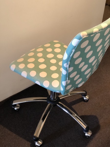 Aqua With White Polka Dot Pattern Desk Chair Office Chairs