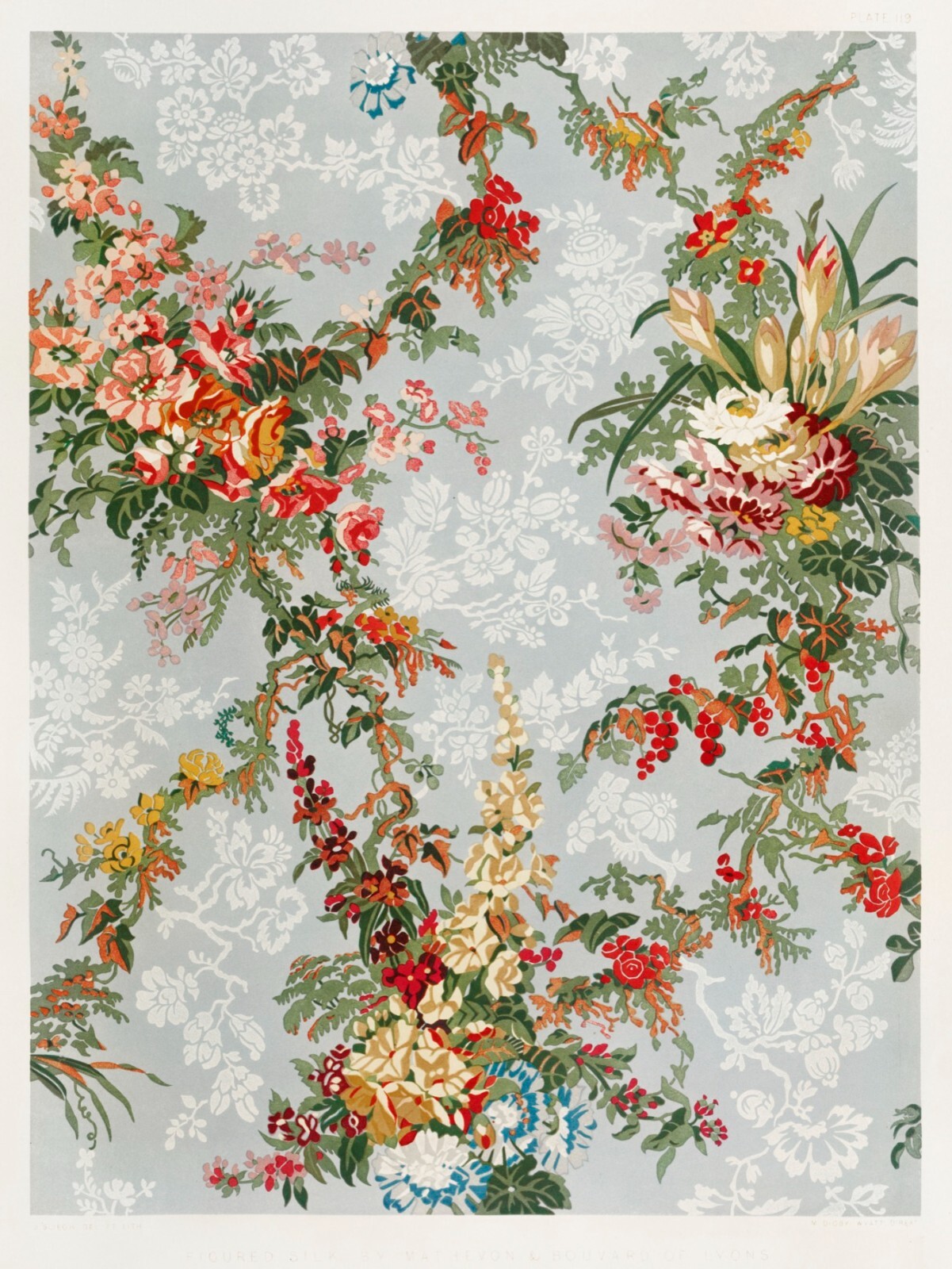 13951.Decor Poster.Room interior wall design.Renaissance art.Flower tapestry