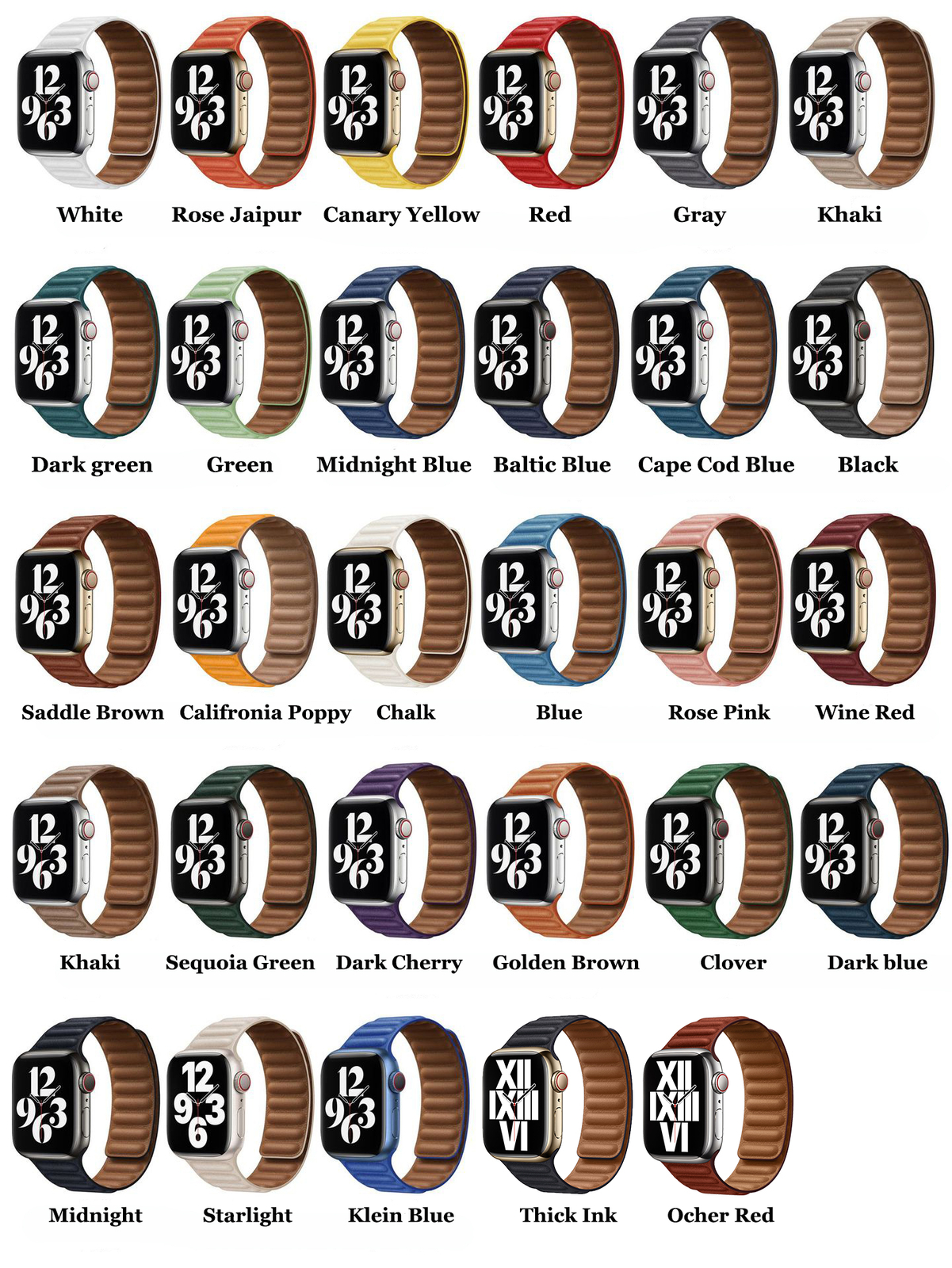 For Apple Watch Leather Link Magnetic Strap Band 38/49mm