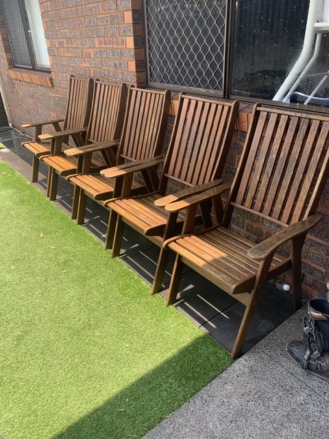 Outdoor timber chairs | Outdoor Dining Furniture | Gumtree ...