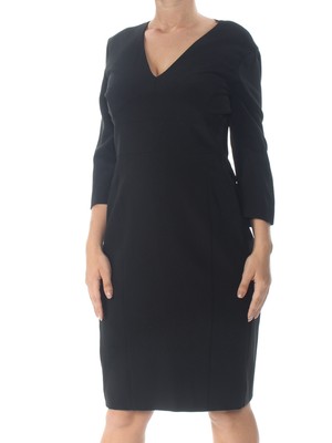 Женское черное платье-футляр NARCISO RODRIGUEZ длиной до колен с длинным рукавом 8