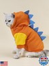 QWINEE Dinosaur Dog Hoodie Dog Warm Jacket Christmas Halloween Dog Costume Dog Clothes for Puppy Kitten Small Medium Dogs Cats Orange and Blue XL