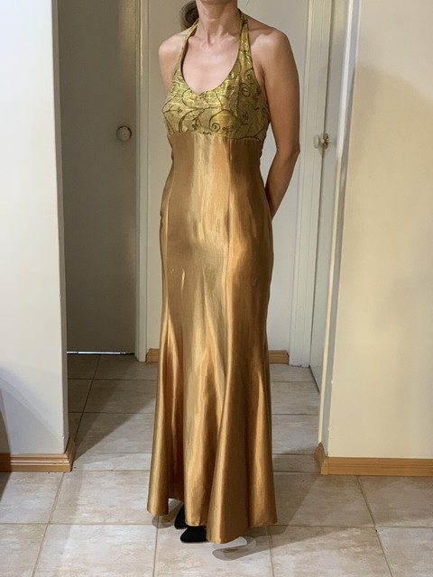 Gorgeous golden custom made ball/wedding/formal dress size ...