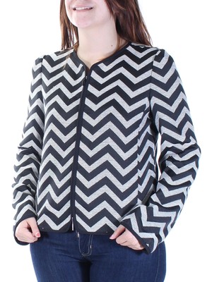 

ARMANI Женская черно-белая рабочая куртка на молнии с шевроном, Черный, SMG08TSM130010