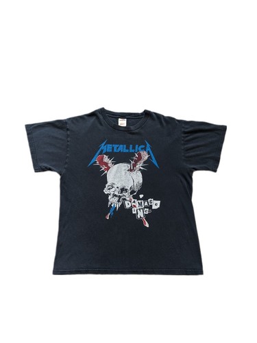 Vintage Metallica Pushead 1987 Damage Inc Black Graphic Band