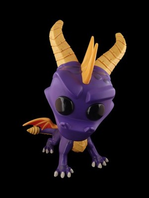 Purple Dragon Figure Yellow Horns Orange Wings Collectible Toy 10”