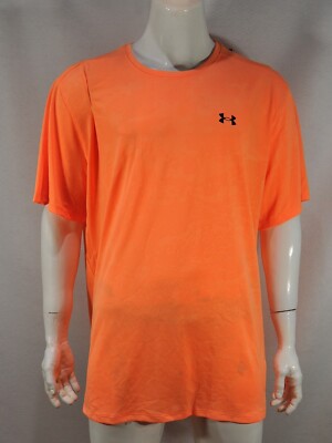 Under Armour Men's T shirt 4XL Loose fit Tech Vent Jacquard Orange NWT