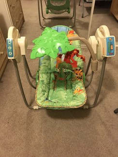 fisher price rainforest open top take along swing
