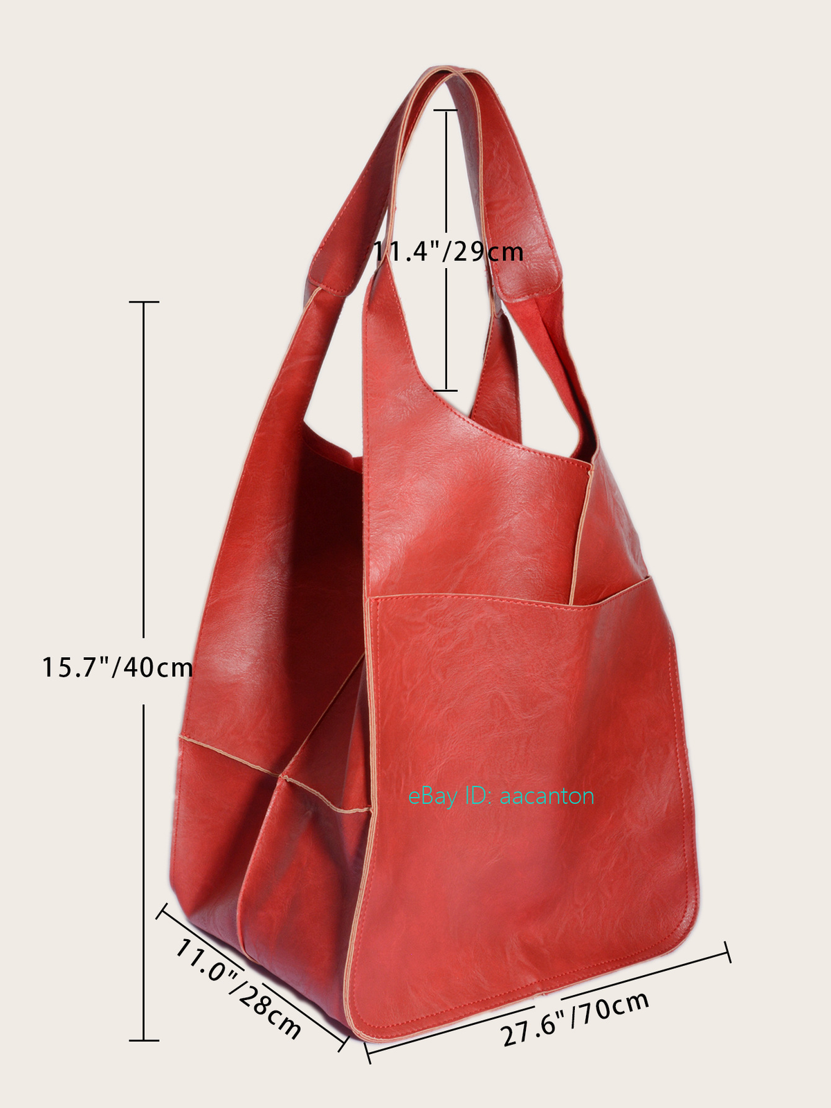 Large Capacity Shopping Bags Soft Leather Casual Tote Shoulder Bag Handbag Women
