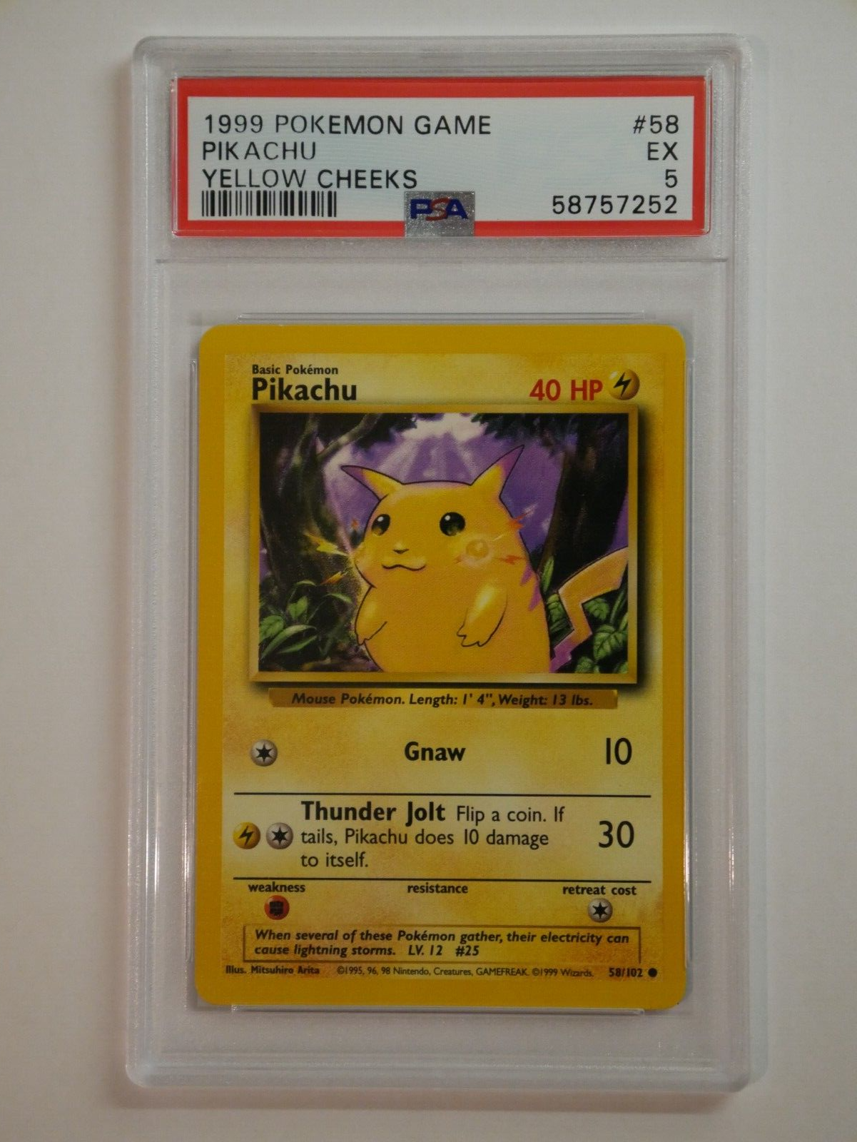 PSA 5 Excellent 1999 Pokemon Game Base Set Pikachu - Yellow