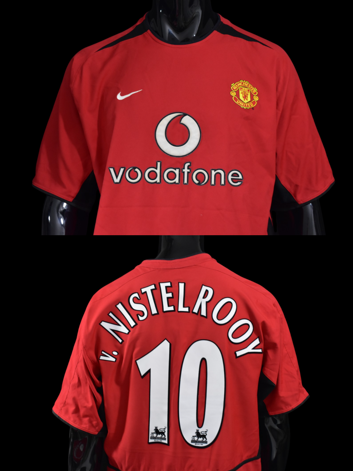 ウェア Nike Manchester United V. Nistelrooy 10 2002/04 MANCHESTER UNITED V.NISTELROOY #10 L/S HOME SHIRT (M