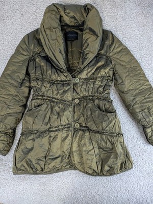 Piumino Donna Ermanno Scervino Tg 44 Verde Vera Piuma d’Oca Made in Italy