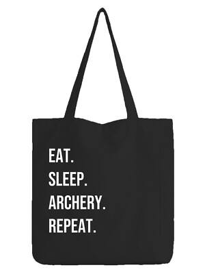 Black Tote Bag Sport Gift Shopper Funny Eat Sleep Repeat Hobby Team Club Joke