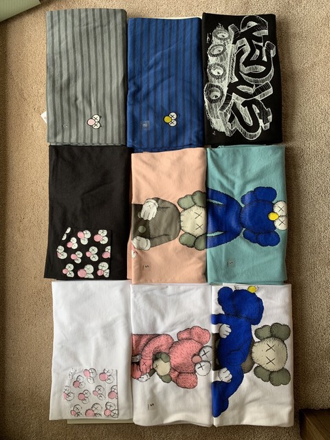 KAWS x UNIQLO SUMMER COLLECTION T-SHIRTS SIZE S AND TOTE ...