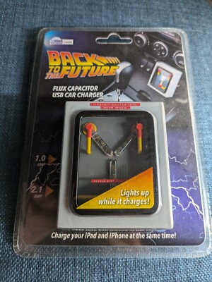 ThinkGeek Back To The Future Flux Capacitor USB Car Charger RARE NEW SEALED