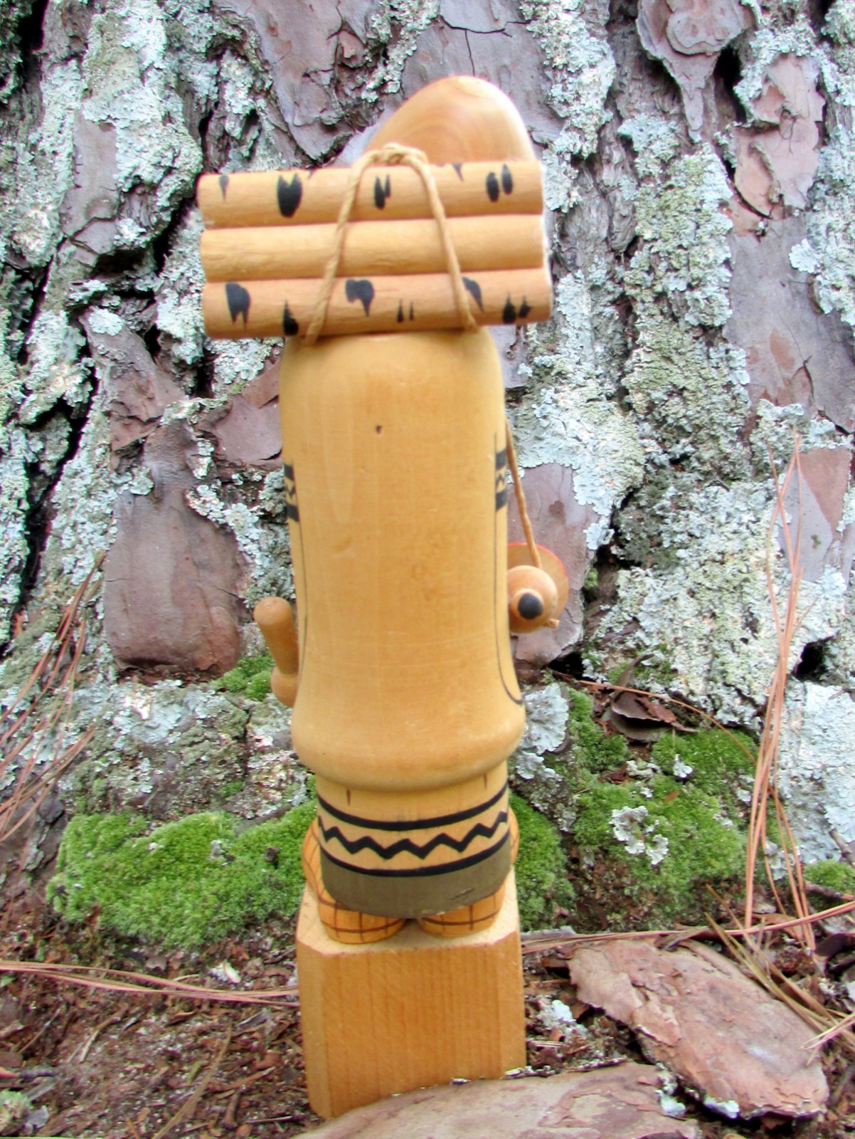 Vintage Soviet Folk Art Woodsman with Bundle of Logs - Made in USSR - 75% off!
