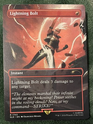 Lightning Bolt Borderless Marvel MTG Secret Lair (Storm) NM/M In Hand