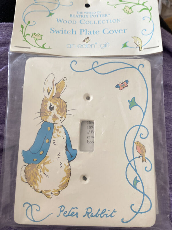 The World of Beatrix Potter Peter Rabbit Nursery Decor Wood Switchplate Cover