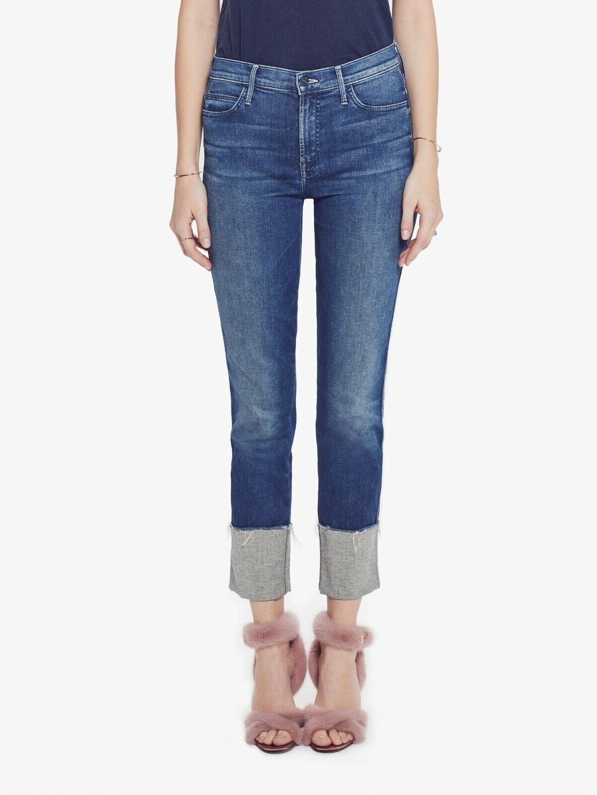 Mother Denim The Pony Boy Ankle Fray Lure Me In Blue Jeans Mother Denim The Pony Boy Ankle Fray Lure Me In Blue Jeans