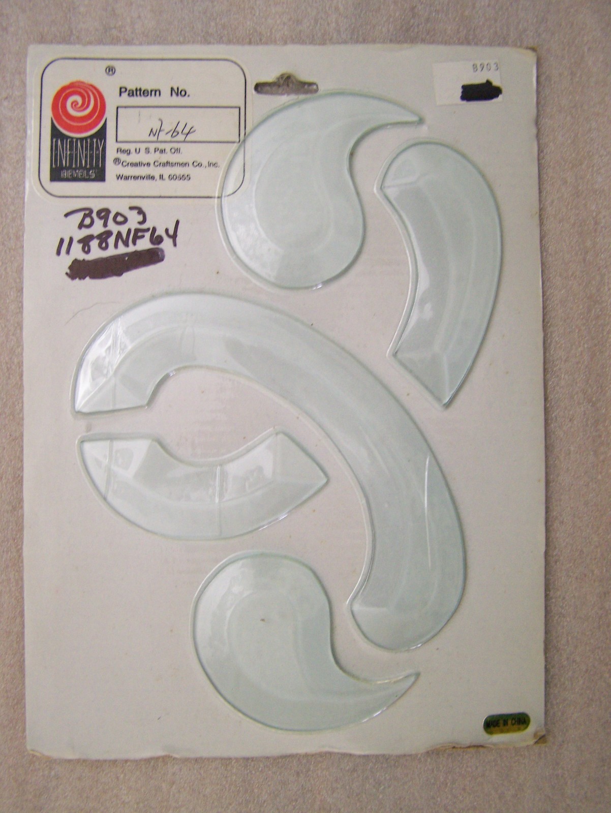 Stained glass bevel cluster 1188NF64 10-1/8